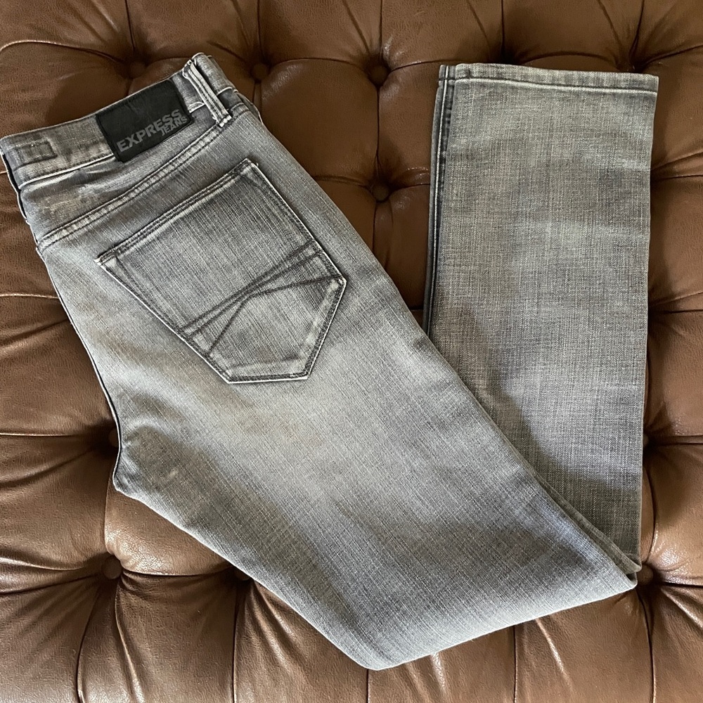 Express Men's Rocco Slim Fit Gray Jeans 30x32